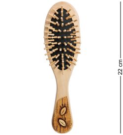 Народные промыслы BST-327/1 Массажная расческа деревянная «Сова» (береста)