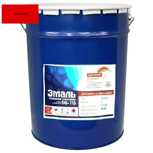 Эмаль ПФ-115 РАДУГА Ultra Lines  красная 10кг