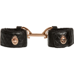Кожаные простроченные фиксаторы с карабинами Unifersal Cuff Links (Цвет: черный с золотым)