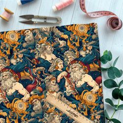 Ткань премиум атлас средневековые мотивы