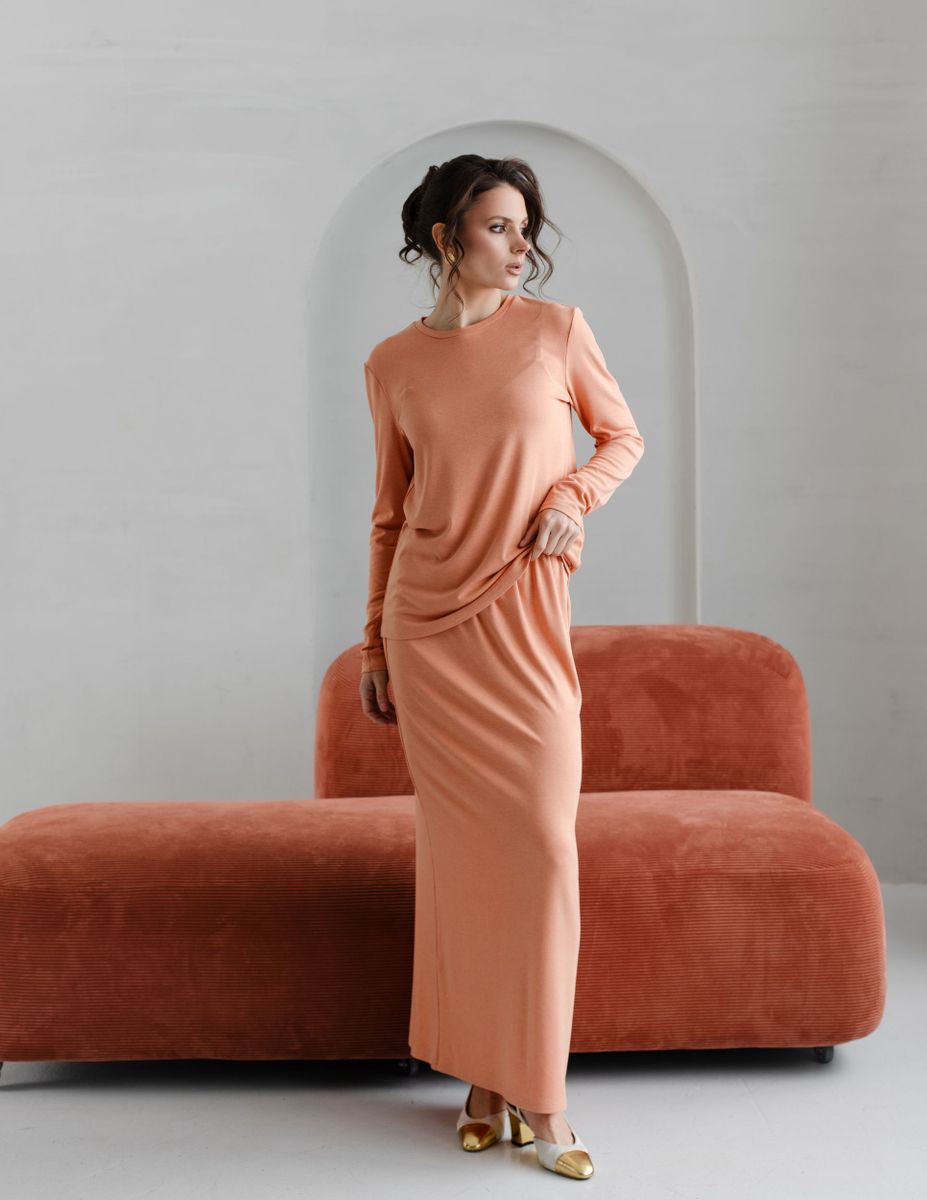 Лонгслив коралловый