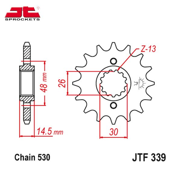 JT JTF339.17 звезда передняя (ведущая), 17 зубьев