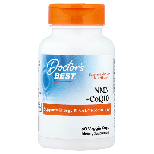 Doctor's Best, NMN и коэнзим Q10, 60 растительных капсул