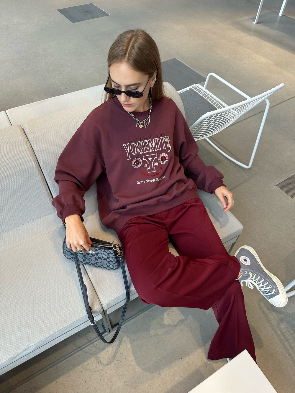 Брюки Office винный