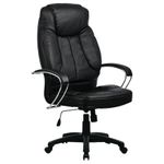Кресло офисное МЕТТА "LK-12PL", экокожа, черное