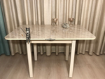 Раскладной стол с ящиком на ножках квадро Wide Bilbao marble