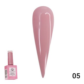 Каучуковая база для гель лака френч, Rubber Base Coat French, 15 мл., Global Fashion 05