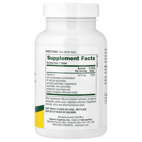 NaturesPlus, Этерифицированный витамин C, 675 мг, 90 таблеток