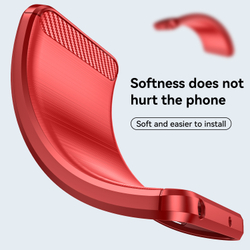 Мягкий чехол красного цвета для смартфона Motorola Edge 30 Pro, серия Carbon (дизайн в стиле карбон) от Caseport