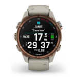Умные часы Garmin Descent MK3i - 43 мм Бронзовый титан с PVD-покрытием, силиконовый ремешок французского серого цвета