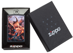 Зажигалка чёрная "Драконы" Black Matte ZIPPO 49097