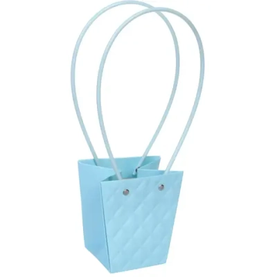 Пакет для цветов и подарков «Ромб» 12,5*12,5*8 см, голубой