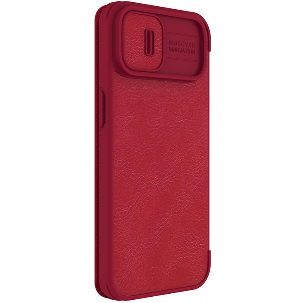 Кожаный чехол-книжка Nillkin Leather Qin Pro c защитой камеры для iPhone 14 Plus