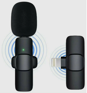 Петличный микрофон Bluetooth/ Беспроводная петличка для записи звука lightning / Черный