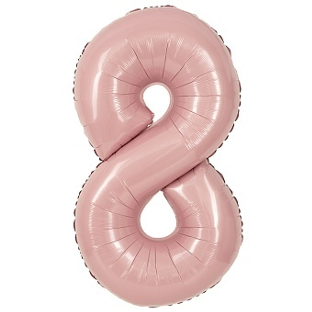 К 40" Цифра 8 Пыльная роза Сатин 100 см.