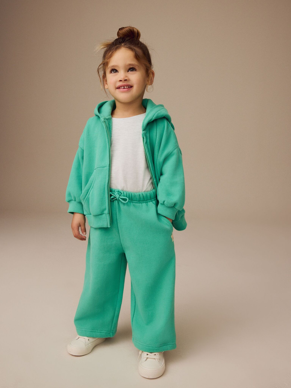 Толстовка с капюшоном на молнии для девочки Next E29-215, Зеленый