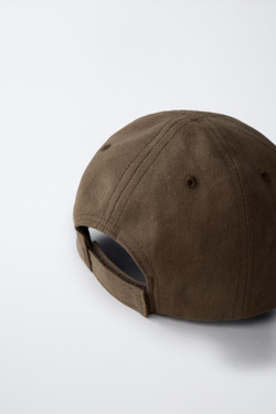 ZARA КЕПКА VARSITY С ВЫШИВКОЙ, КОРИЧНЕВЫЙ