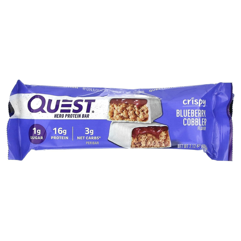 Quest Nutrition, протеиновый батончик, хрустящий пирог с голубикой, 12 батончиков по 60 г (2,12 унции)