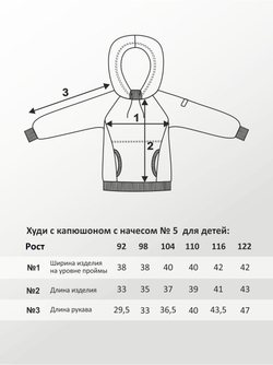 Худи для детей, модель №5, утепленный, рост 122 см, серый