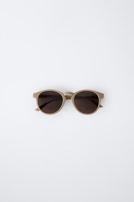 ZARA СОЛНЦЕЗАЩИТНЫЕ ОЧКИ В ТОНКОЙ ПЛАСТИКОВОЙ ОПРАВЕ, БЕЖЕВЫЙ