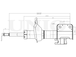 Амортизатор газовый задней подвески левый UNIO SAB-10160