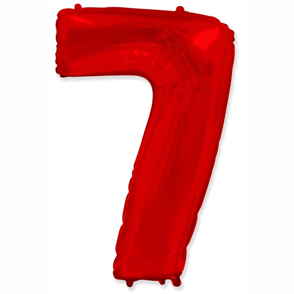 Шар фольгированный Цифра 7 101 см (Красный)