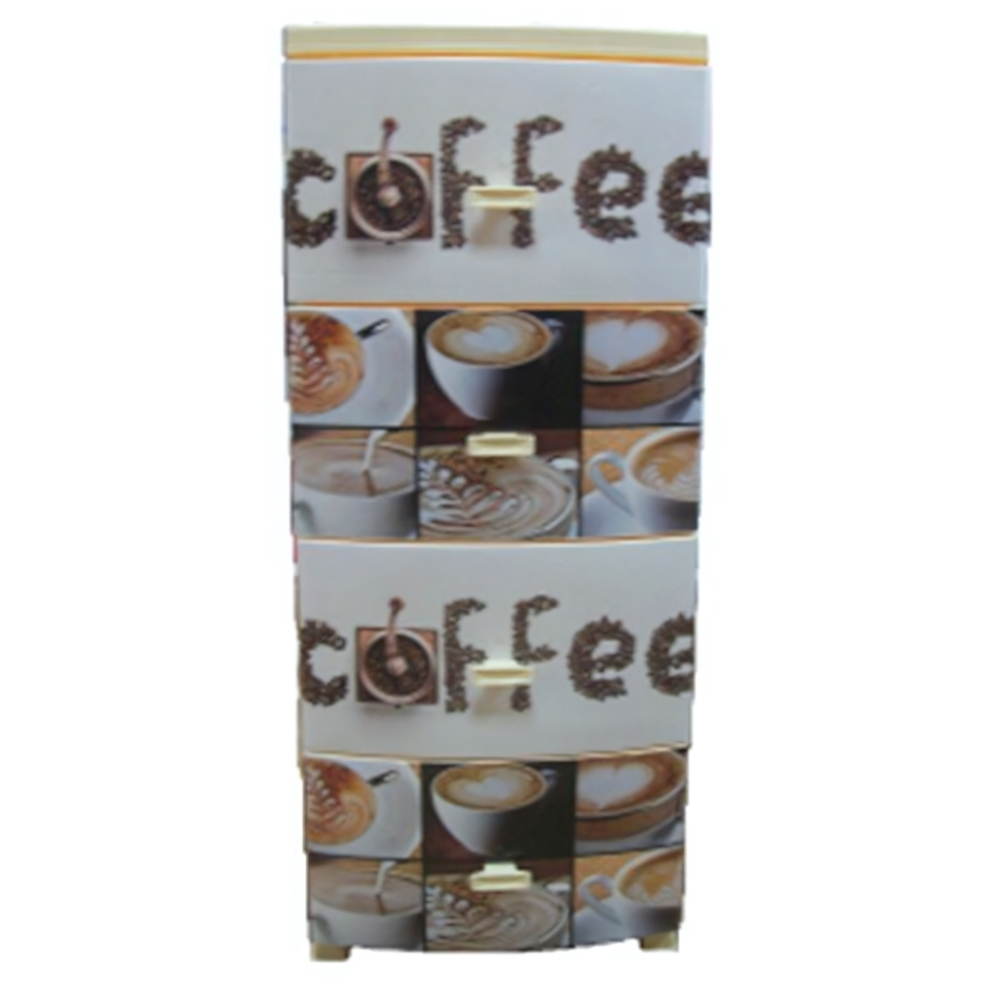 Комод ДЕКОР(моно рис) 4-х Кофе слоновая кость РП-451