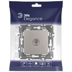 Розетка ЭРА Elegance 14-3101-16 TV одиночная, титан | Эра Elegance