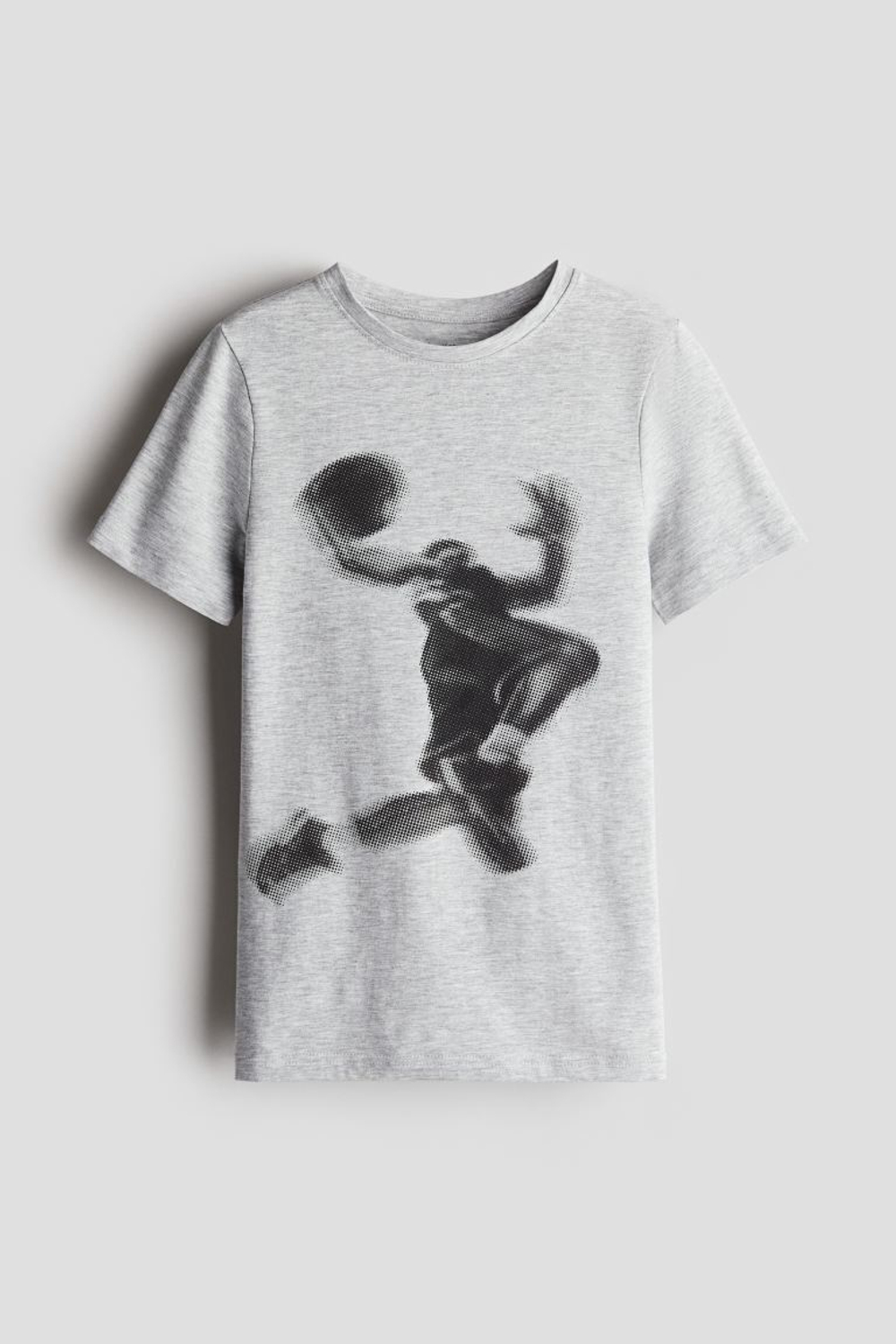 H&M Футболка из хлопкового трикотажа с принтом, серый