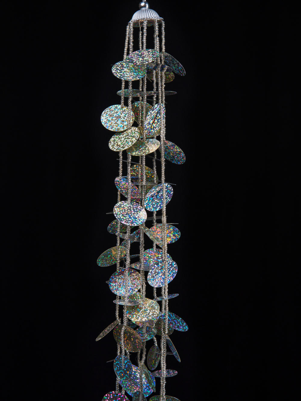 Подвеска из блесток 30см ChristmasDeLuxe серебро