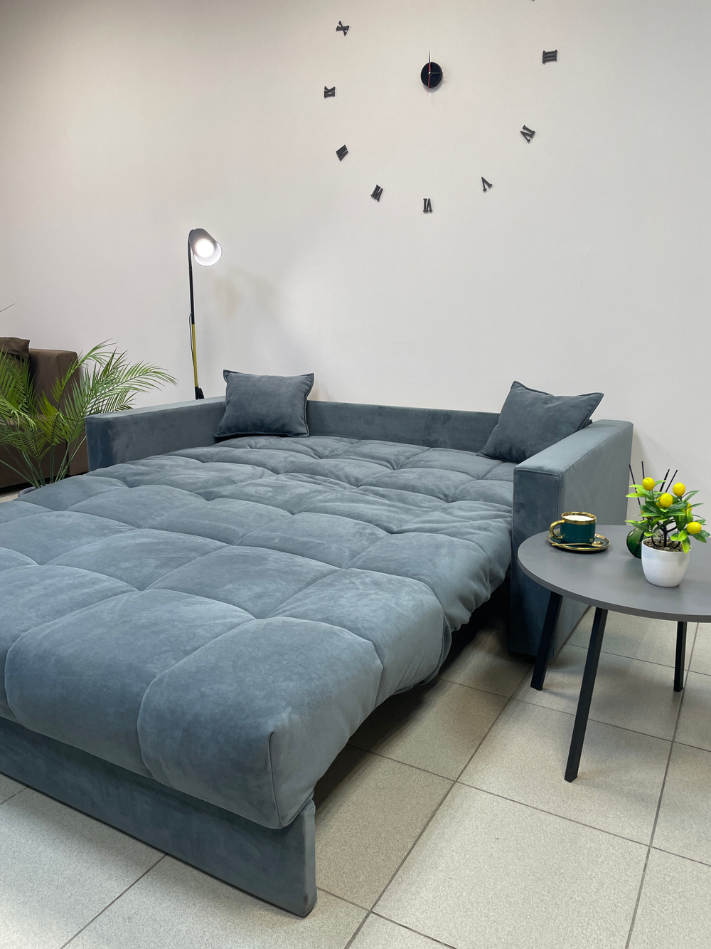 Диван Аккордеон с подлокотниками, раскладной, ткань велюр, антивандальная