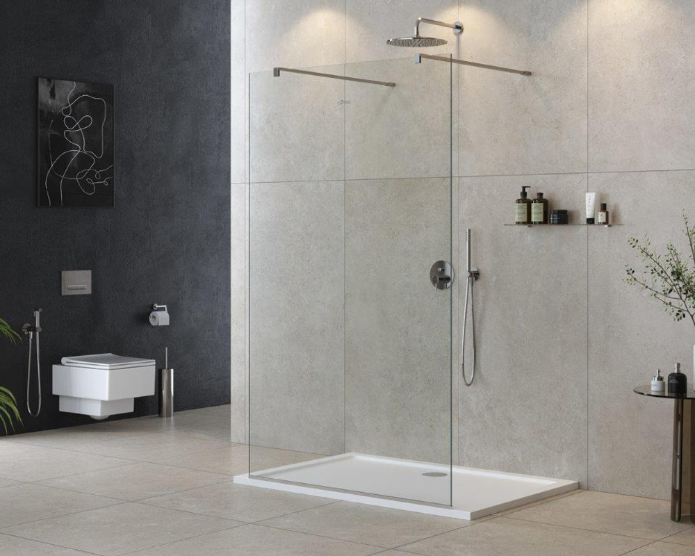 Душевая перегородка Cezares LIBERTA-L-2-130-120-C-Cr профиль хром, стекло прозрачное