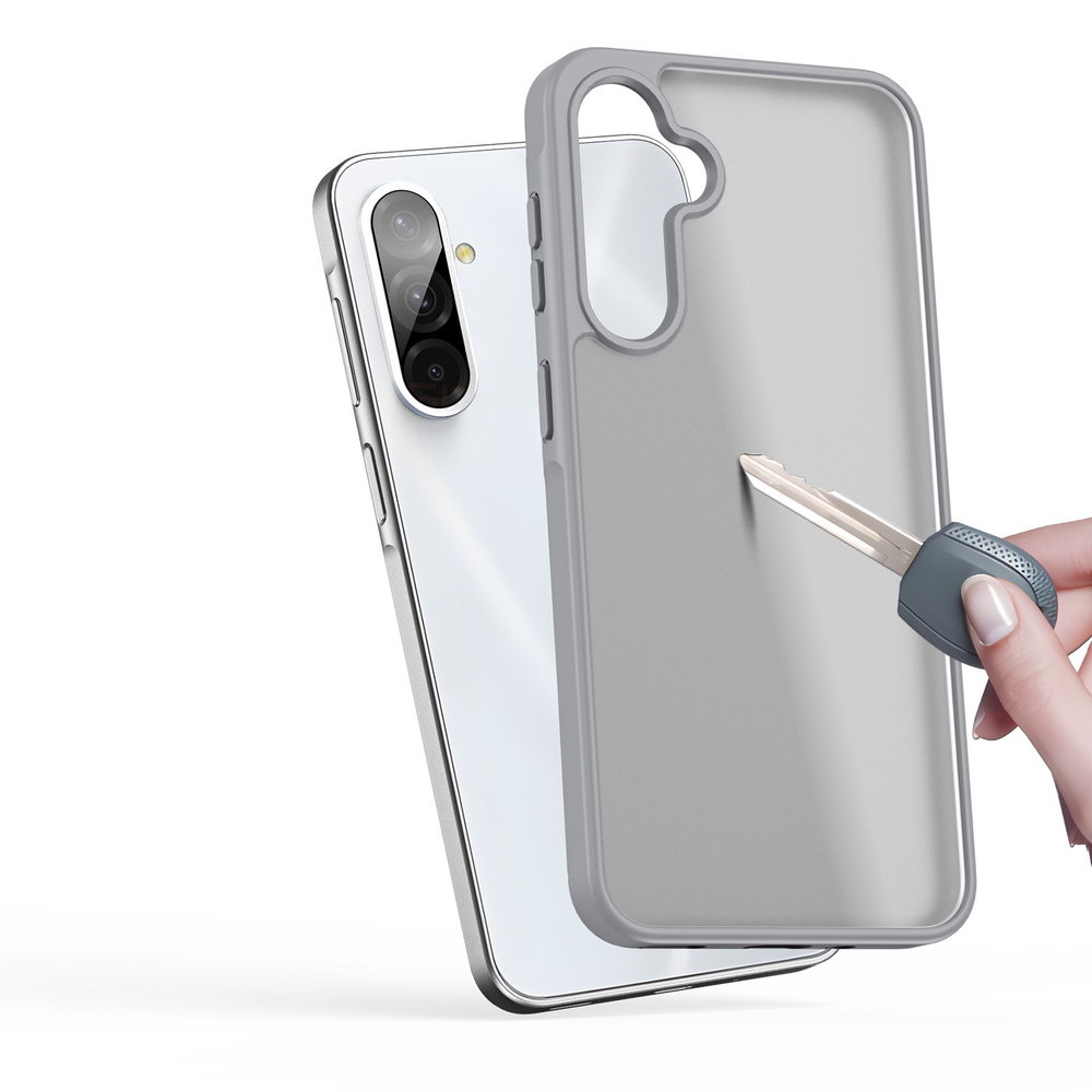 Прозрачный матовый чехол с серыми рамками и с MagSafe от Dux Ducis для Samsung Galaxy A36 5G и Galaxy A56 5G, серия Yind Series Case