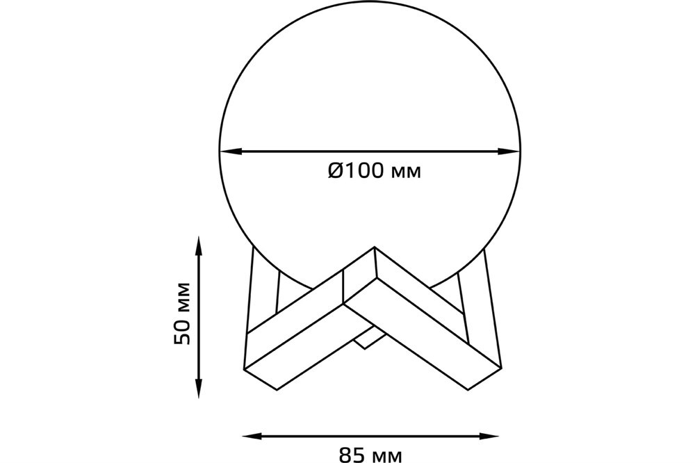 Св-к Gauss LED настольный 3D Луна 1W 5V Li-ion 450mA D10 см белый с пультом, NN001