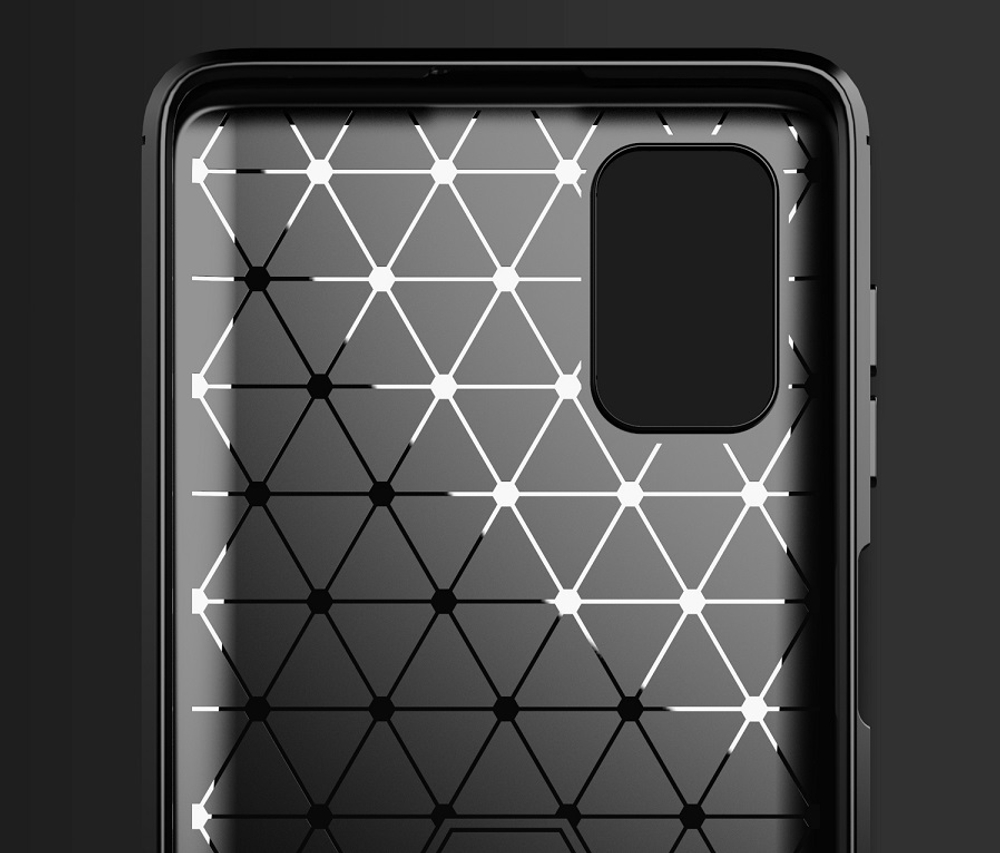 Чехол под карбон темно-синего цвета на Samsung Galaxy M51, серия Carbon от Caseport