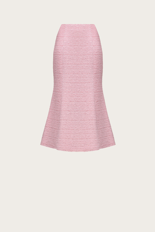 Юбка-годе из розового хлопкового твида