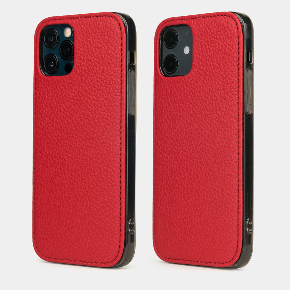 Кожаный чехол для iPhone 12/12Pro красного цвета