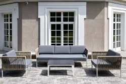 "Касабланка" лаунж-зона плетеная из роупа 5-местная, цвет серый