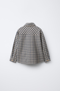 ZARA РУБАШКА В КЛЕТКУ SNOOPY PEANUTS™, СИНИЙ