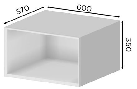 Кухня Модуль ГГ 600/2 горизонтальный глубокий с нависанием Белый / Тик
