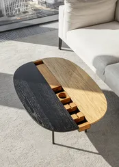 Журнальный столик Between S, 90х64х37 см, дуб/черный ясень