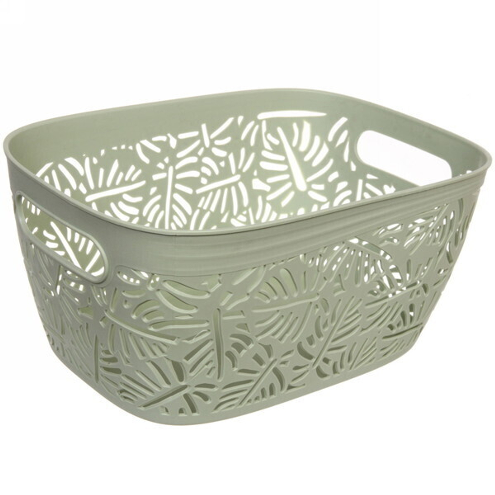 Корзина для хранения «Тропики» зеленая 34,5х24,7х17см