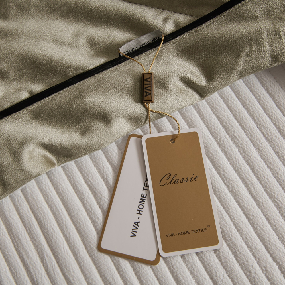 Велюровое покрывало в клетку OVL031