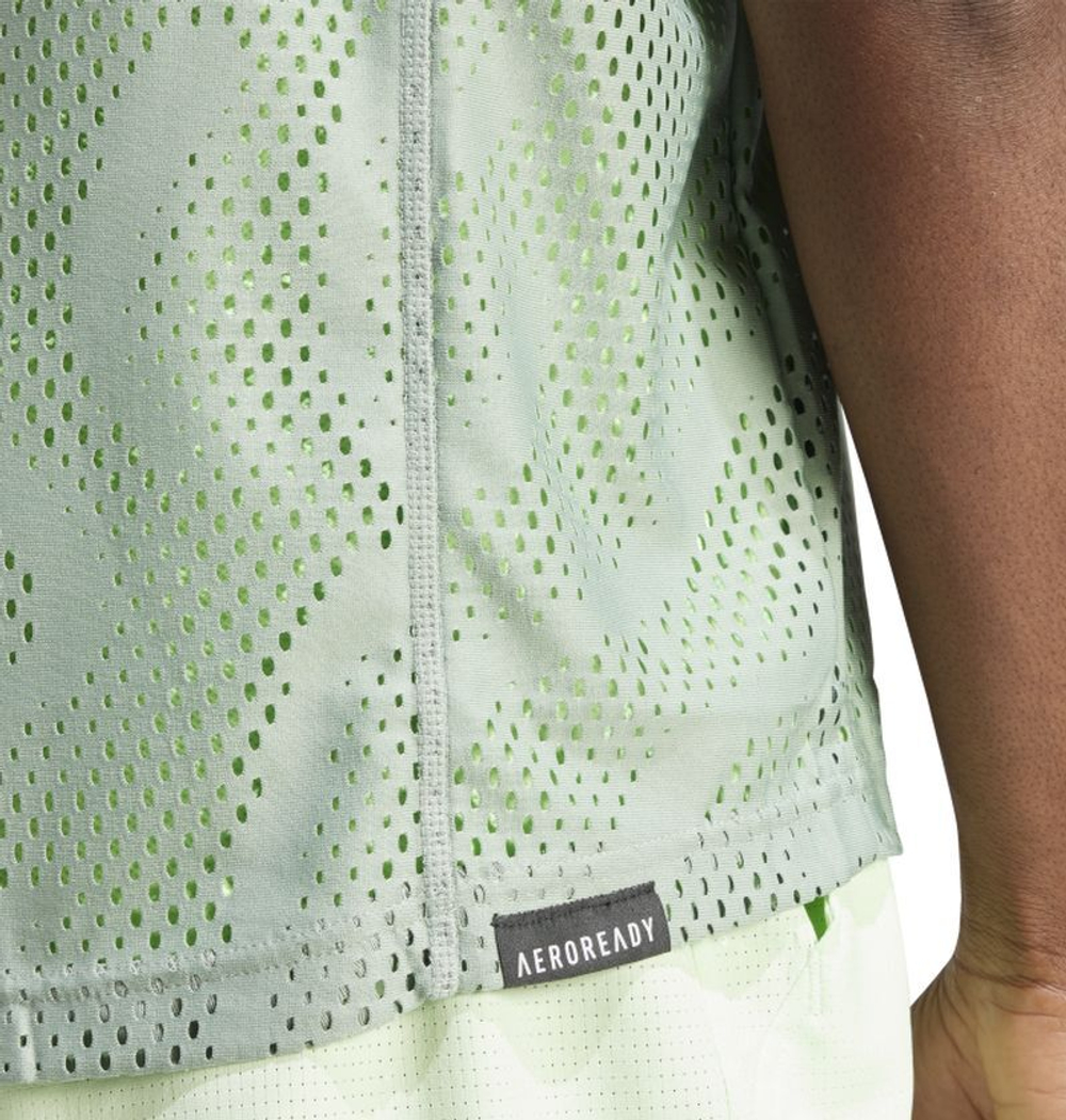 Мужская теннисная футболка Adidas Tennis T-Shirt Pro Layering - silver green/green spark