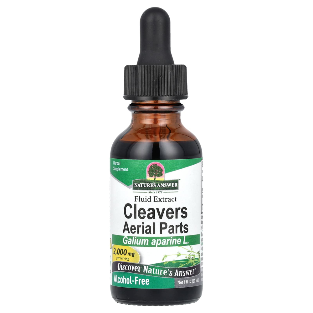 Nature's Answer, Cleavers Aerial Parts, жидкий экстракт, без спирта, 2000 мг, 30 мл (1 жидк. унц.)