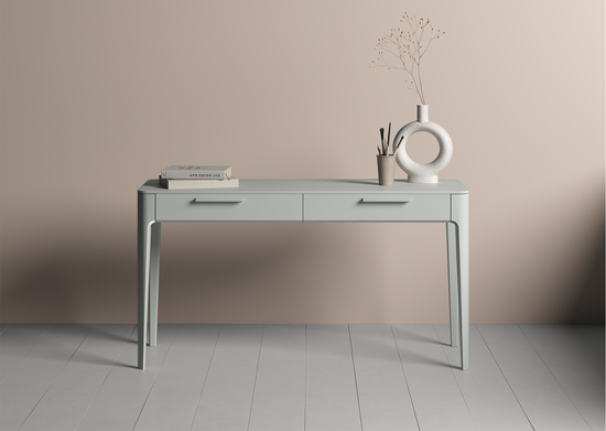 Консоль Type oak 2 ящика ширина 140 см (светло-серый)