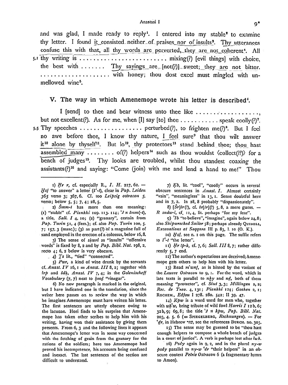 Egyptian hieratic texts. transcribed | A.H. Gardiner