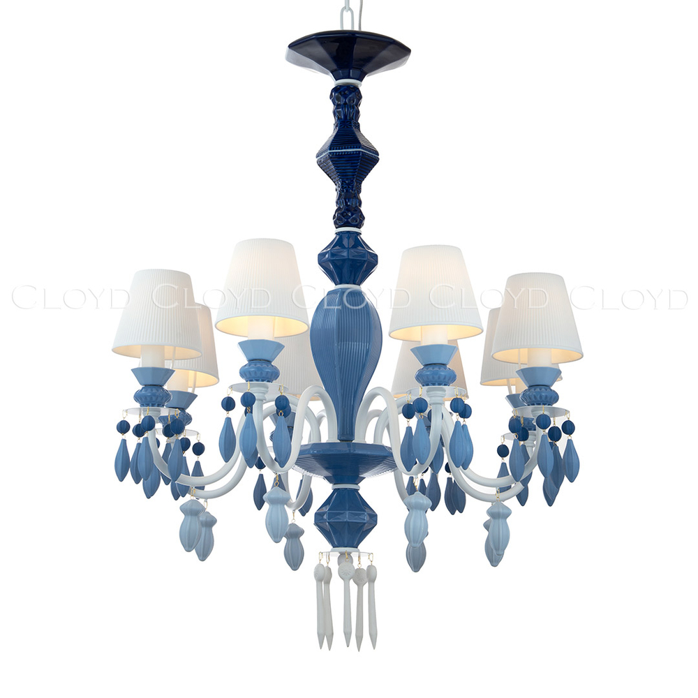Люстра Cloyd LOTTIE-D C8 / Ø68 см- голубая керамика (арт.11455)