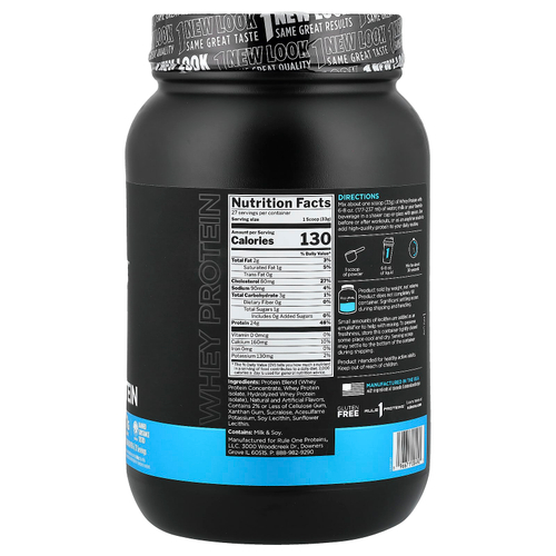 Rule One Proteins, сывороточный протеин, со вкусом ванильного мороженого, 891 г (1,96 фунта)