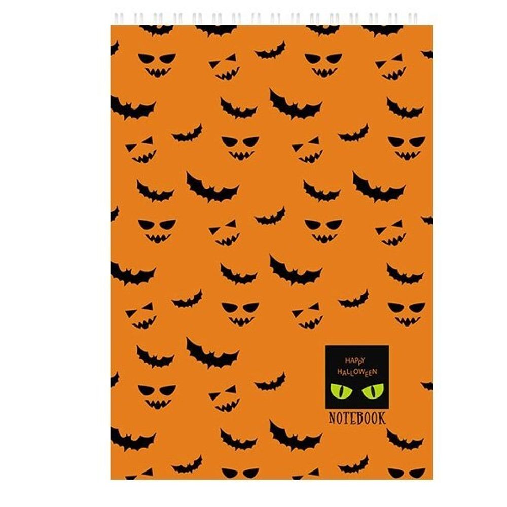Блокнот А6, гребень, Апплика, мелованный картон, ВД лак, 80 л., клетка, &quot;Хэллоуин&quot;